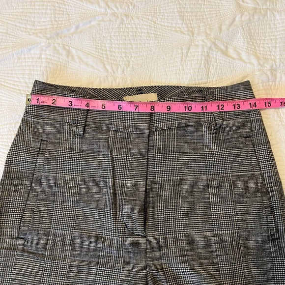 Aritzia | Wilfred | Tie-Front Check Pant — Black/Off White Plaid | Size 6 - Picture 11 of 14